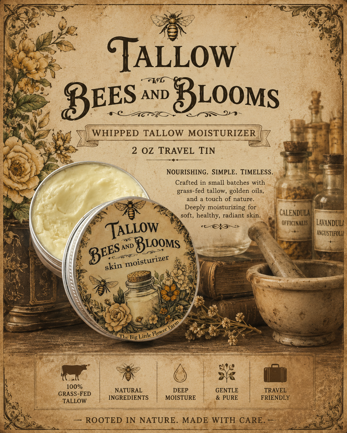 Whipped Tallow Travel Tins